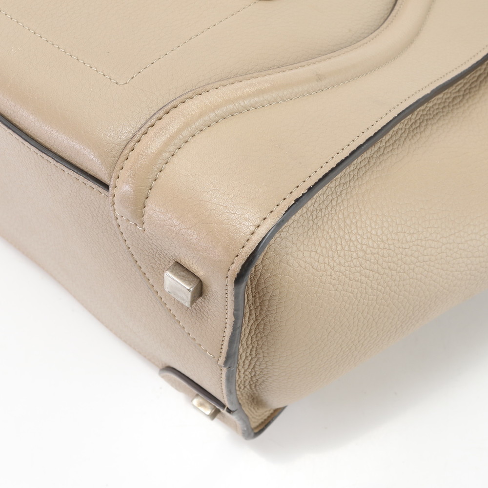 Celine Luggage Mini Shopper Leather Tote Bag Greige - Picture 9 of 16